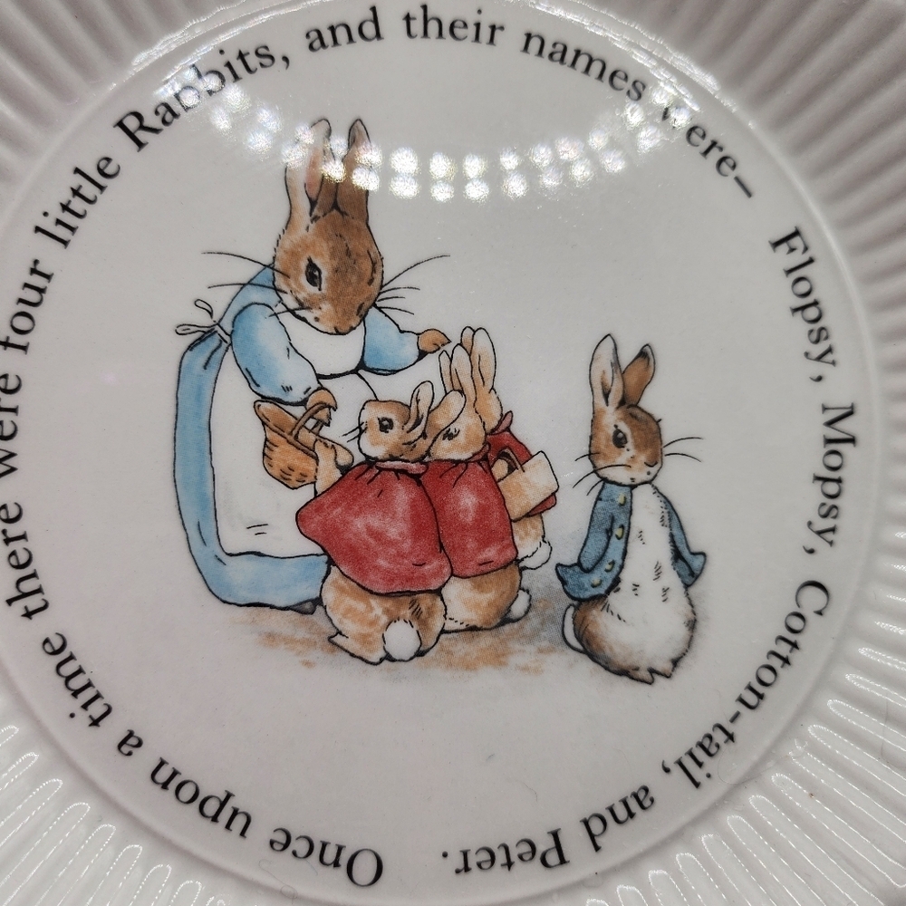 Peter Rabbit Wedgwood Beatrix Potter 6” Ribbed Plate 1993 Frederick Warne VTG - Picture 2 of 12